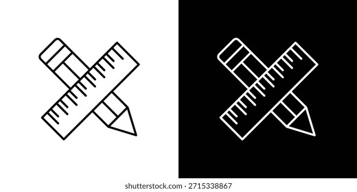 Pencil and ruler icons vector template, EPS 10 for design