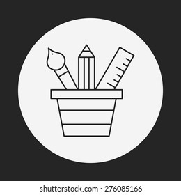 pencil and ruler line icon