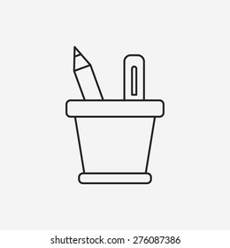 pencil and ruler line icon