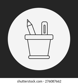 pencil and ruler line icon