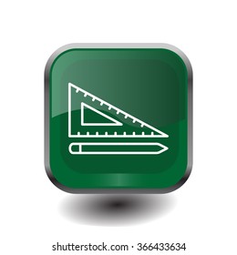 Pencil and ruler line icon