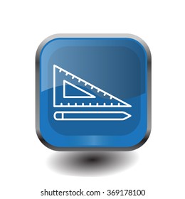 Pencil and ruler line icon