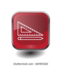 Pencil and ruler line icon