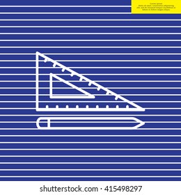 Pencil and ruler line icon