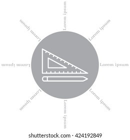 Pencil and ruler line icon