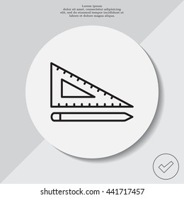 Pencil and ruler line icon