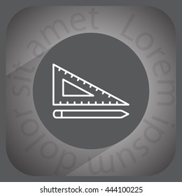 Pencil and ruler line icon