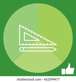 Pencil and ruler line icon