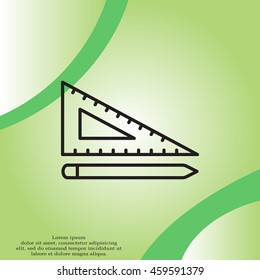 Pencil and ruler line icon