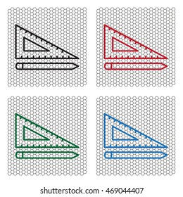 Pencil and ruler line icon