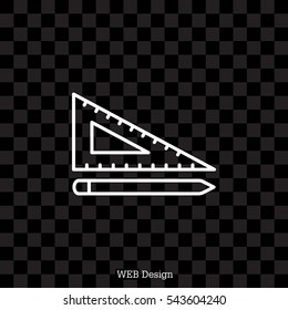Pencil and ruler line icon