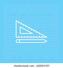 Pencil and ruler line icon. vector illustration