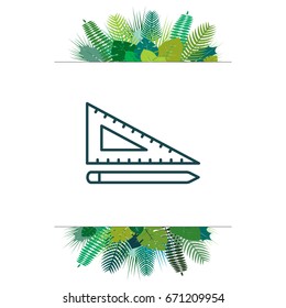 Pencil and ruler line icon. vector illustration
