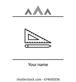 Pencil and ruler line icon. vector illustration