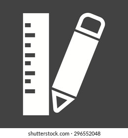 Pencil, ruler, mark, scale icon vector image. Can also be used for education, academics and science. Suitable for use on web apps, mobile apps and print media.