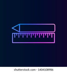 pencil and ruler nolan icon. Simple thin line, outline vector of Education icons for UI and UX, website or mobile application on dark blue gradient background