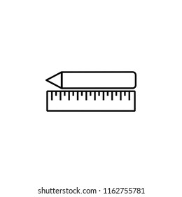 pencil and ruler outline icon. Simple vector for UI and UX, website or mobile application