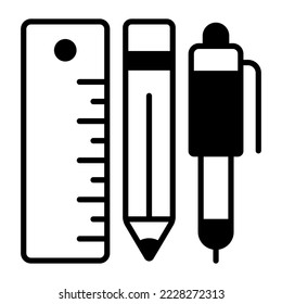 Pencil and ruler, pencils Modern concepts flat design, Premium quality vector illustration concept. Vector symbol.