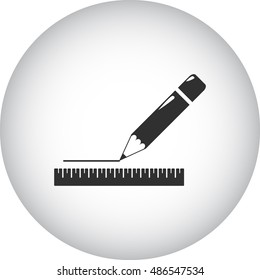 Pencil ruler sign simple icon on background
