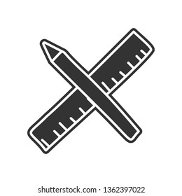 pencil and ruler sketch icon. Element of Education for mobile concept and web apps icon. Glyph, flat icon for website design and development, app development