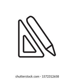 Pencil and ruler or stationery icon vector illustration