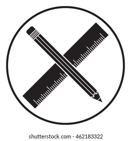 Pencil and ruler symbol