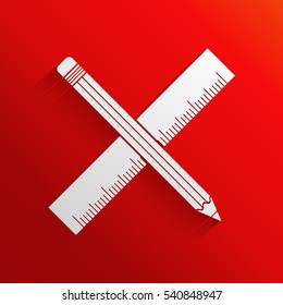 Pencil and ruler symbol