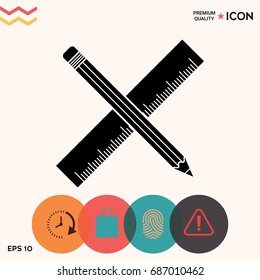 Pencil and ruler symbol