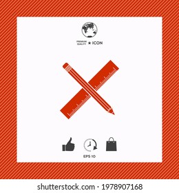 Pencil and ruler symbol, elements for your design