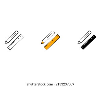 pencil and ruler  symbol vector elements for infographic web