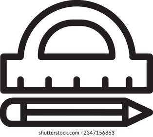 Pencil Ruler Tool Outline Icon