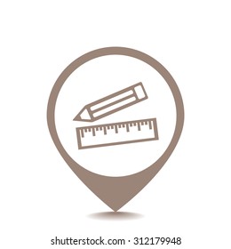 Pencil and Ruler vector icon