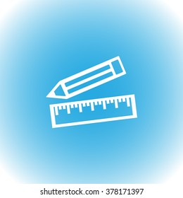 Pencil and Ruler vector icon
