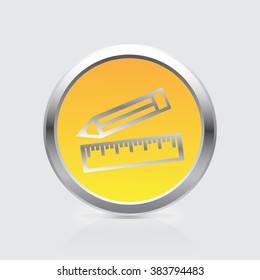 Pencil and Ruler vector icon