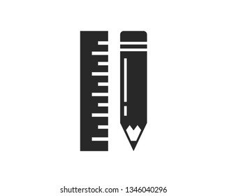 pencil and ruler vector icon template