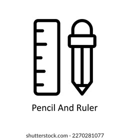 Pencil And Ruler Vector   outline Icons. Simple stock illustration stock