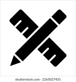 Pencil ruller filled line icons. Pixel perfect. modern design, vector illustration on white background