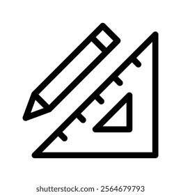 pencil and ruller icon. pencil and ruller symbol template for graphic and web design collection logo illustration