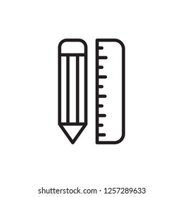 pencil and ruller icon vector design
