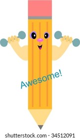 Pencil Says Awesome! Vector