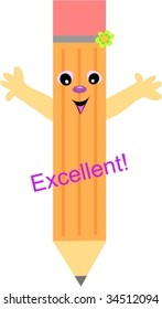 Pencil Says Excellent! Vector