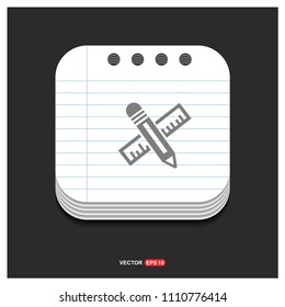 pencil scale icon - Free vector icon