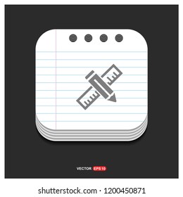 pencil scale icon - Free vector icon