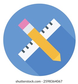 Pencil with scale icon symbolizing precision, measurement, drawing, and drafting.