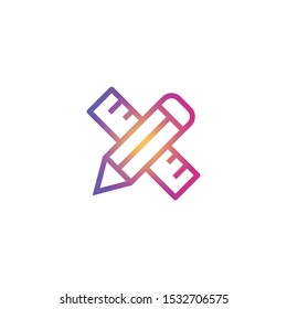 Pencil Scale  - Line Vector Icon