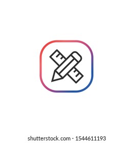 Pencil Scale  - Line Vector Icon