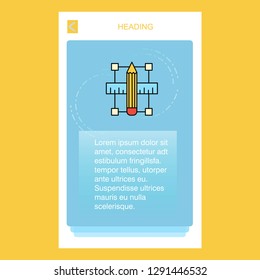 Pencil scale mobile vertical banner design design. Vector