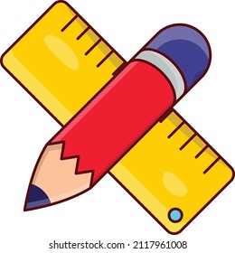 pencil scale Vector illustration isolated on a transparent background. vector line flat icons for concept or web graphics.