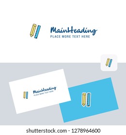 Pencil and scale vector logotype with business card template. Elegant corporate identity. - Vector