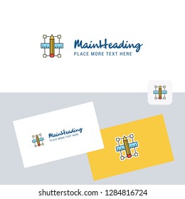 Pencil scale vector logotype with business card template. Elegant corporate identity. - Vector